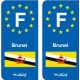 F Europe Brunei autocollant plaque