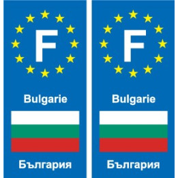 F Europe Bulgarie Bulgaria autocollant plaque