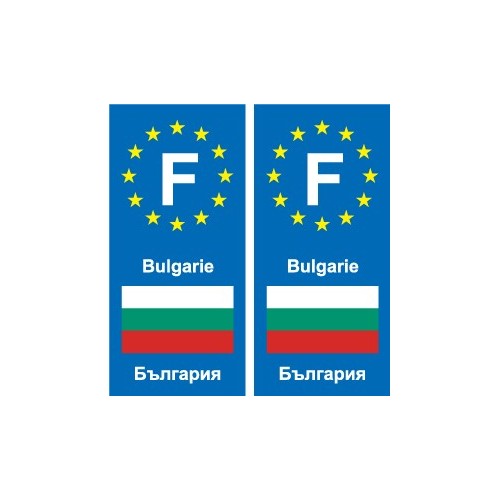 F Europe Bulgarie Bulgaria autocollant plaque