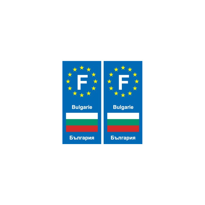 F Europe Bulgarie Bulgaria autocollant plaque