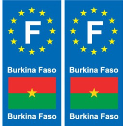 F Europe Burkina Faso autocollant plaque