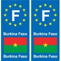 F Europe Burkina Faso autocollant plaque