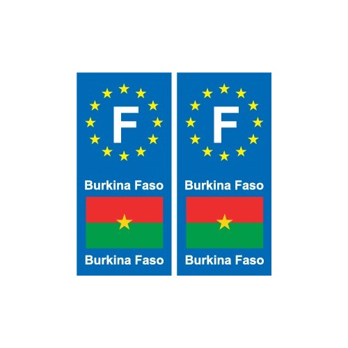 F Europe Burkina Faso autocollant plaque