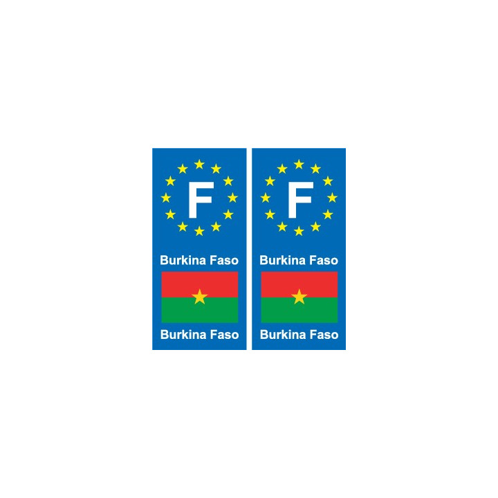 F Europe Burkina Faso autocollant plaque