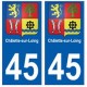 45 Châlette-sur-Loing blason autocollant plaque stickers ville