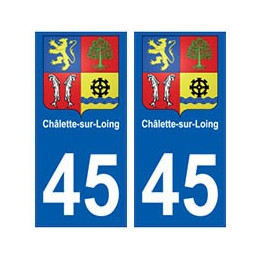 45 Châlette-sur-Loing blason autocollant plaque stickers ville