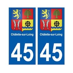 45 Châlette-sur-Loing blason autocollant plaque stickers ville