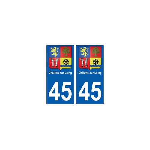 45 Châlette-sur-Loing blason autocollant plaque stickers ville