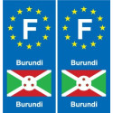 F Europe Burundi autocollant plaque