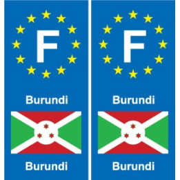 F Europe Burundi autocollant plaque