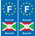 F Europe Burundi 2 autocollant plaque