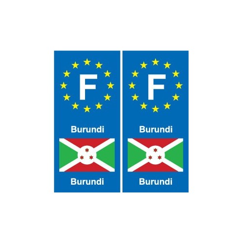 F Europe Burundi autocollant plaque