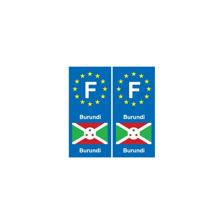 F Europe Burundi autocollant plaque