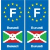 F Europe Burundi autocollant plaque