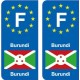 F Europe Burundi autocollant plaque