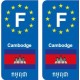 F Europe Cambodge Cambodia autocollant plaque