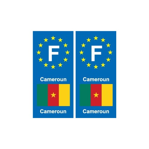 F Europe Cameroun Cameroon autocollant plaque