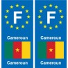 F Europe Cameroun Cameroon autocollant plaque