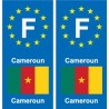 F Europe Cameroun Cameroon 2 autocollant plaque