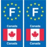 F Europa, Canadá placa etiqueta