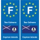 F Europe Îles Caïmans Cayman Islands 2 autocollant plaque