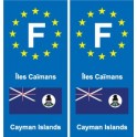 F Europe Îles Caïmans Cayman Islands 2 autocollant plaque