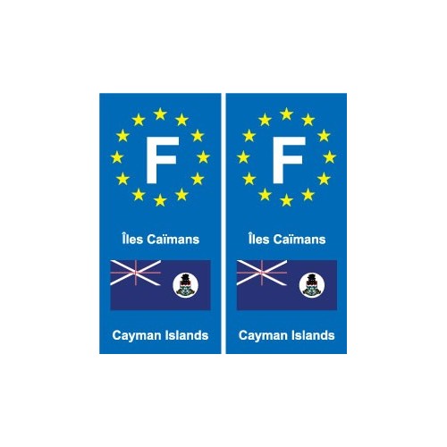 F Europe Îles Caïmans autocollant plaque