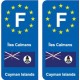 F Europe Îles Caïmans autocollant plaque