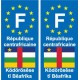 F Europe République Centrafricaine autocollant plaque