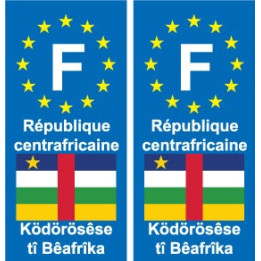 F Europe République Centrafricaine autocollant plaque