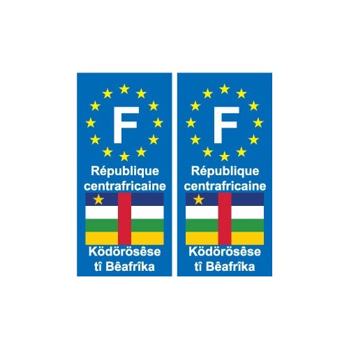 F Europe République Centrafricaine autocollant plaque