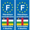 F Europe République Centrafricaine autocollant plaque