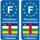 F Europe République Centrafricaine autocollant plaque
