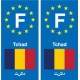 F Europe Tchad Chad autocollant plaque