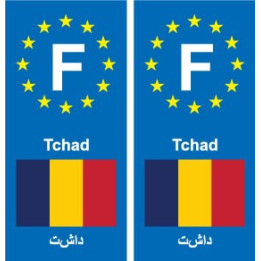 F Europe Tchad Chad autocollant plaque