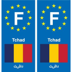 F Europe Tchad Chad autocollant plaque