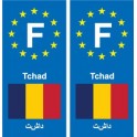 F Europe Tchad Chad autocollant plaque