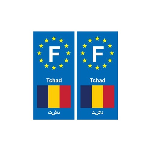 F Europe Tchad Chad autocollant plaque