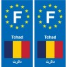 F Europe Tchad Chad autocollant plaque