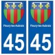 45 Fleury-les-Aubrais blason autocollant plaque stickers ville