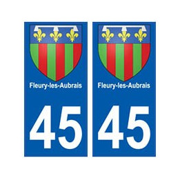 45 Fleury-les-Aubrais blason autocollant plaque stickers ville