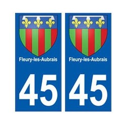 45 Fleury-les-Aubrais blason autocollant plaque stickers ville