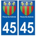 45 Fleury-les-Aubrais blason autocollant plaque stickers ville
