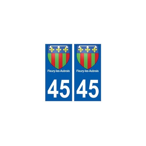45 Fleury-les-Aubrais blason autocollant plaque stickers ville