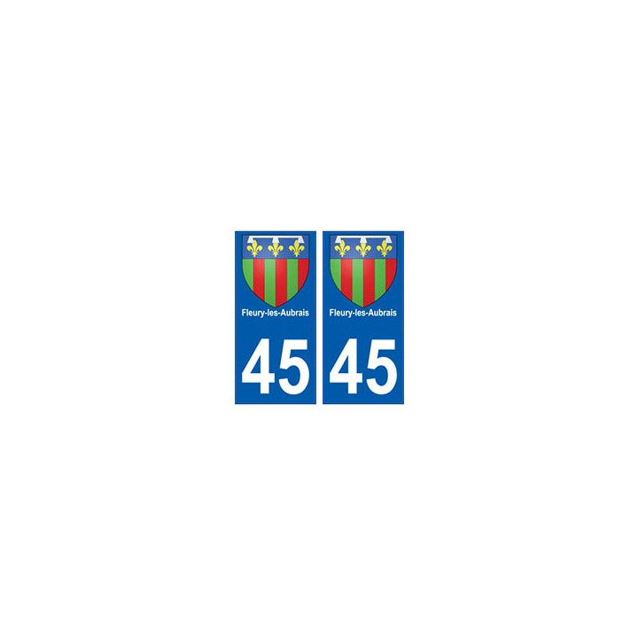 45 Fleury-les-Aubrais blason autocollant plaque stickers ville
