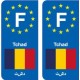 F Europe Tchad Chad autocollant plaque