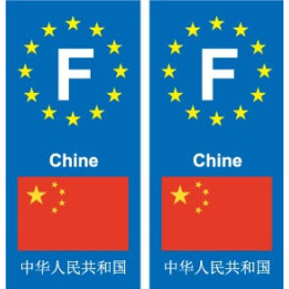 F Europe Chine China autocollant plaque