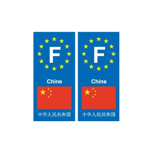 F Europe Chine China autocollant plaque
