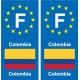 F Europe Colombie Colombia autocollant plaque