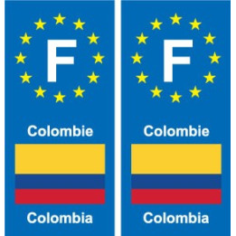 F Europe Colombie Colombia autocollant plaque